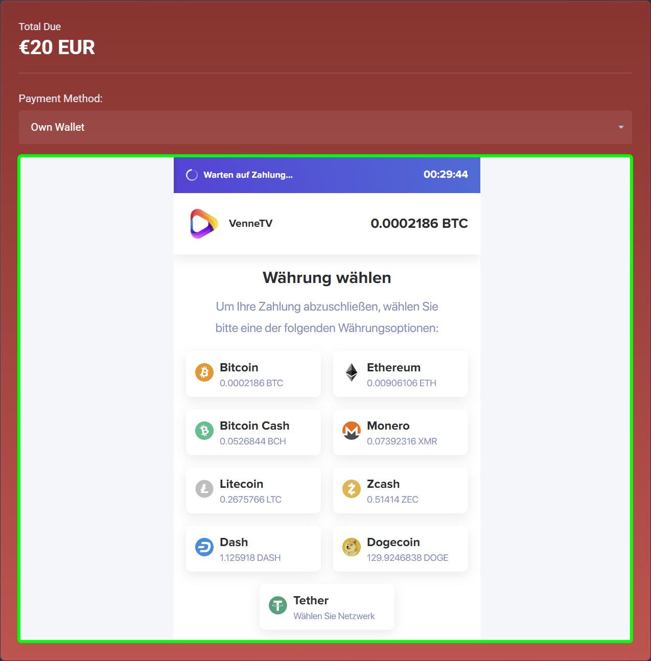 Invoice with payment module