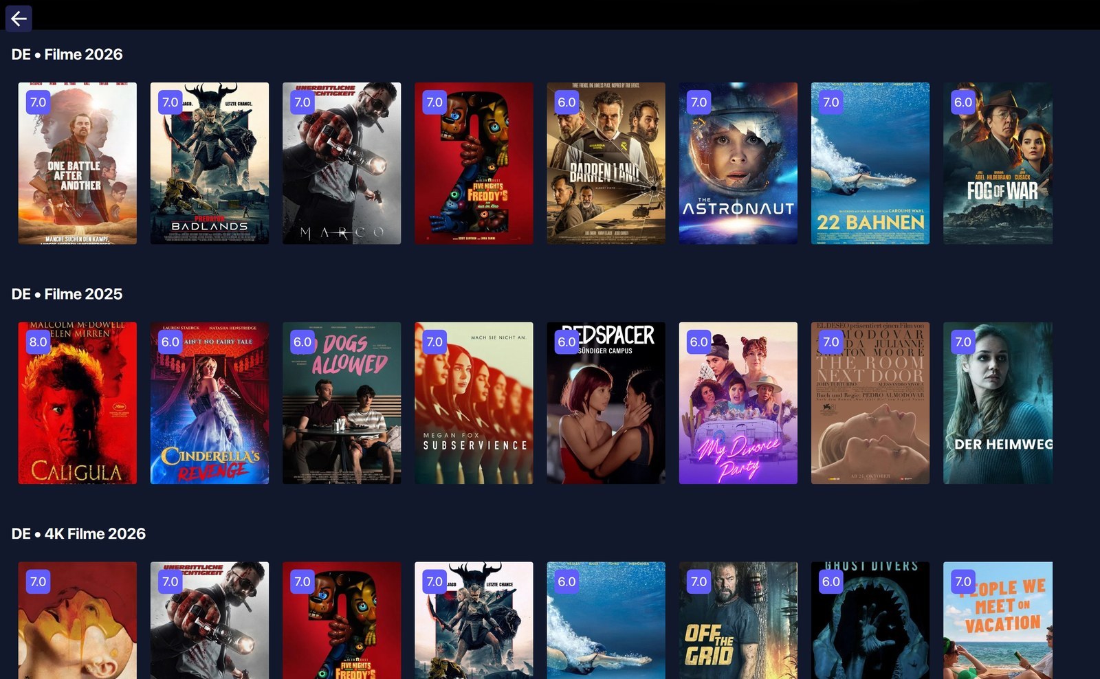 VenneTV PC-Player – Filme-Katalog